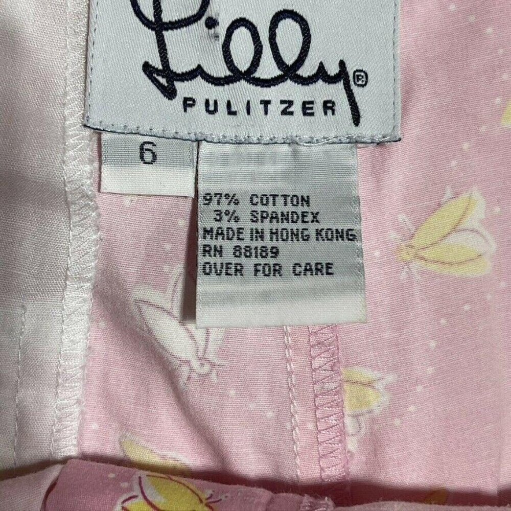 Lilly Pulitzer Womens Pink Shorts Size 6 With Yellow & White Dragonfly Print - Picture 3 of 4